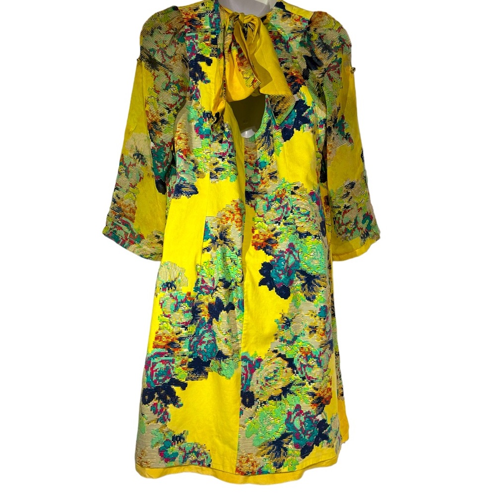 M MIX PRINTED DRESS TIE BACK 40